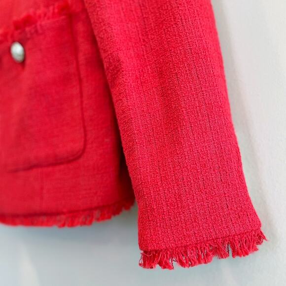 NEW House of Harlow Tweed One Button Blazer Watermelon Size Small - Picture 6 of 14